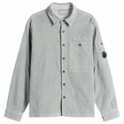 C.P. Company Men's Corduroy Lens Overshirt in Flint Grey
