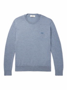 Etro - Logo-Embroidered Wool Sweater - Blue