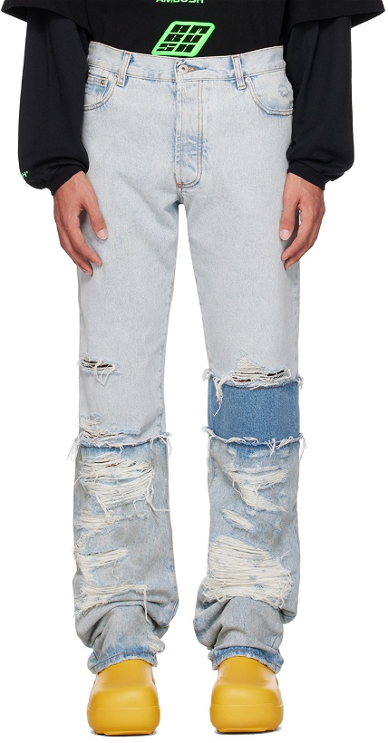 Photo: Heron Preston Blue Regular 5-Pockets Jeans