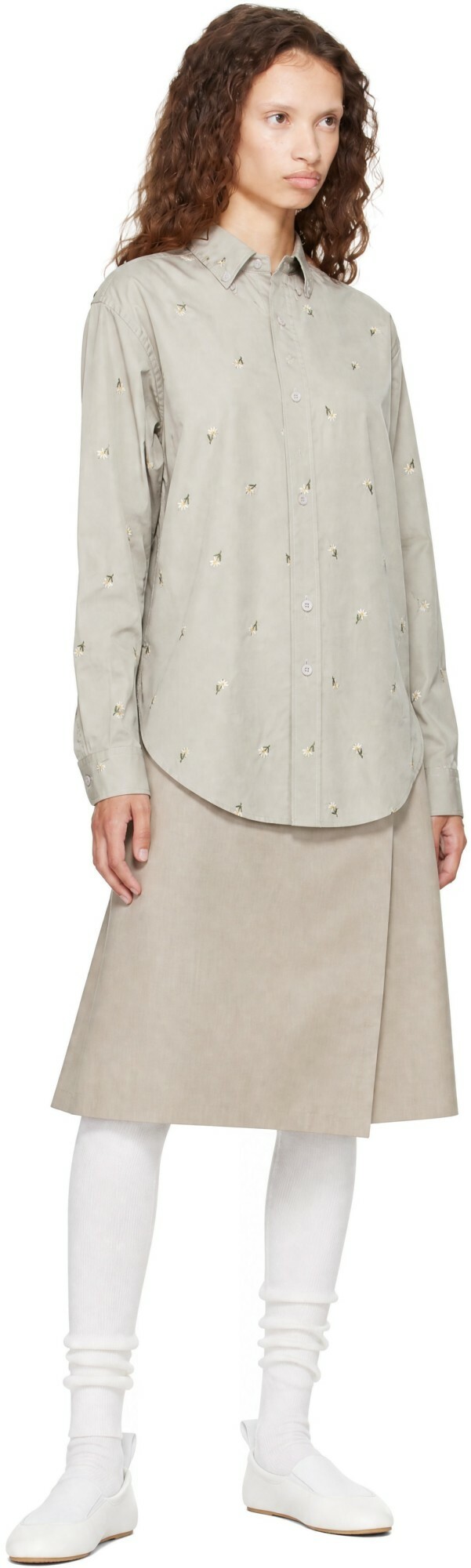 Rier Gray Floral Shirt