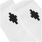 Marcelo Burlon Men's Cross Sideway Sock in White