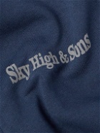 SKY HIGH FARM - Printed Cotton-Jersey Zip-Up Hoodie - Blue