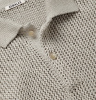 Auralee - Open-Knit Cotton Polo Shirt - Gray