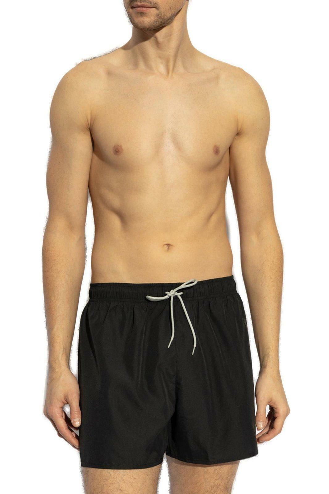 EA7 Logo Printed Drawstring Swim Shorts