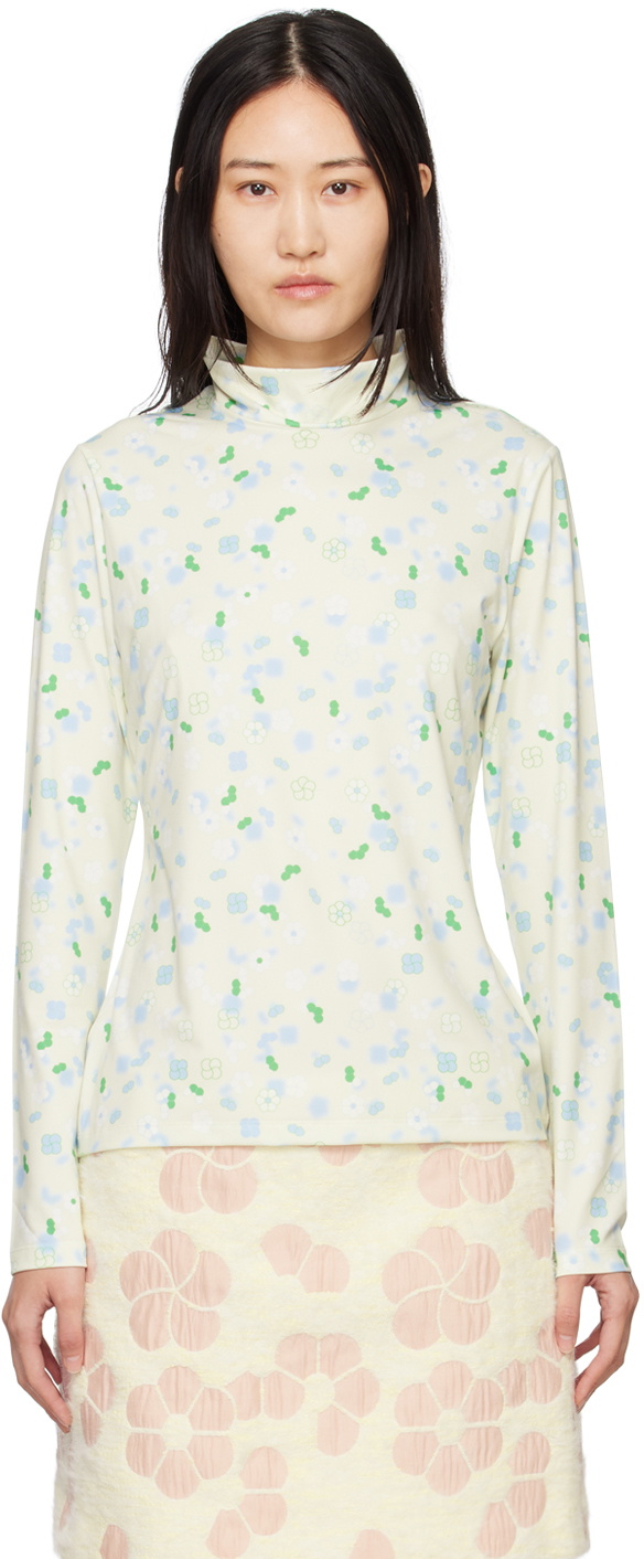 MINJUKIM Green Bari Flower Long Sleeve T-Shirt