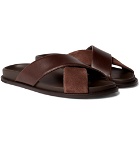 Mr P. - Leather and Suede Slides - Brown