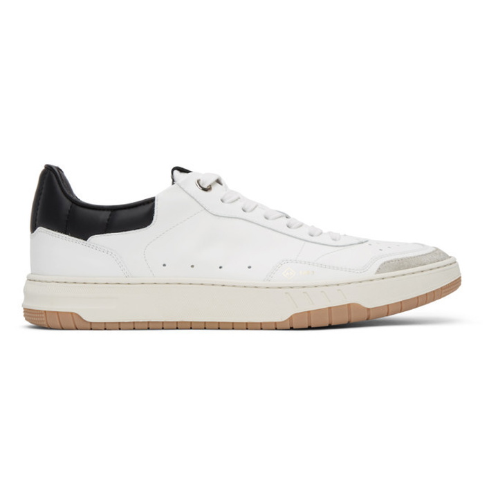 Photo: Dunhill White and Black Court Elite Sneakers
