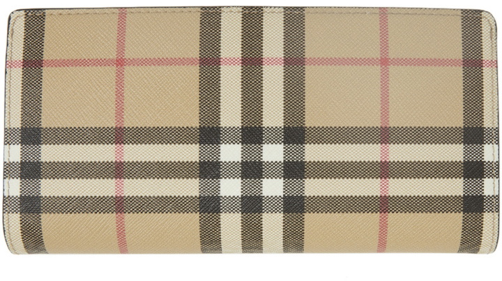 Photo: Burberry Beige E-Canvas Vintage Check Continental Wallet