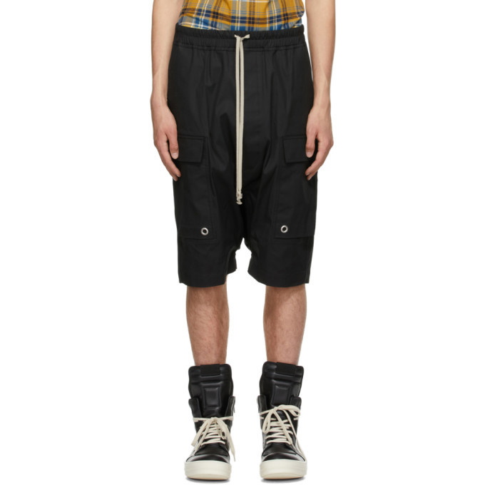 Photo: Rick Owens Black Cargo Pods Shorts