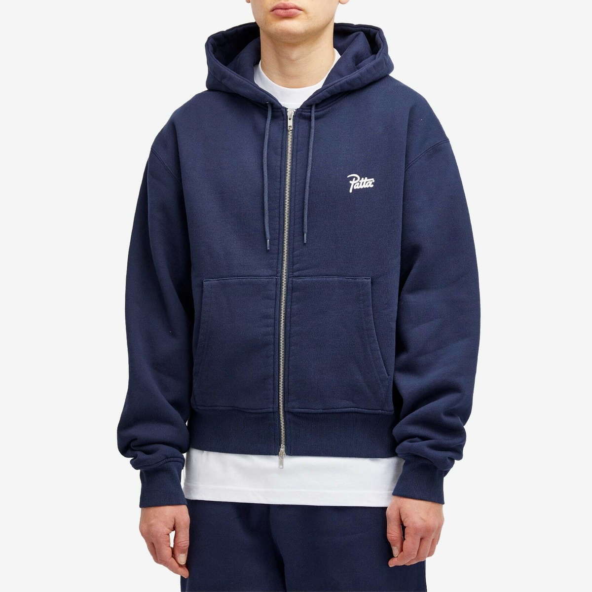 Patta Men's Classic Zip Hoodie in Black Iris