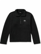 Stussy - Logo-Embroidered Polar Fleece Half-Zip Sweatshirt - Black