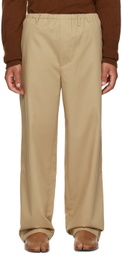 T/SEHNE Beige Relaxed-Fit Trousers