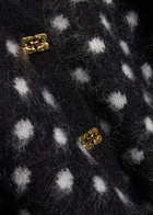 Ganni Polka dot Brushed Alpaca-blend Cardigan Black