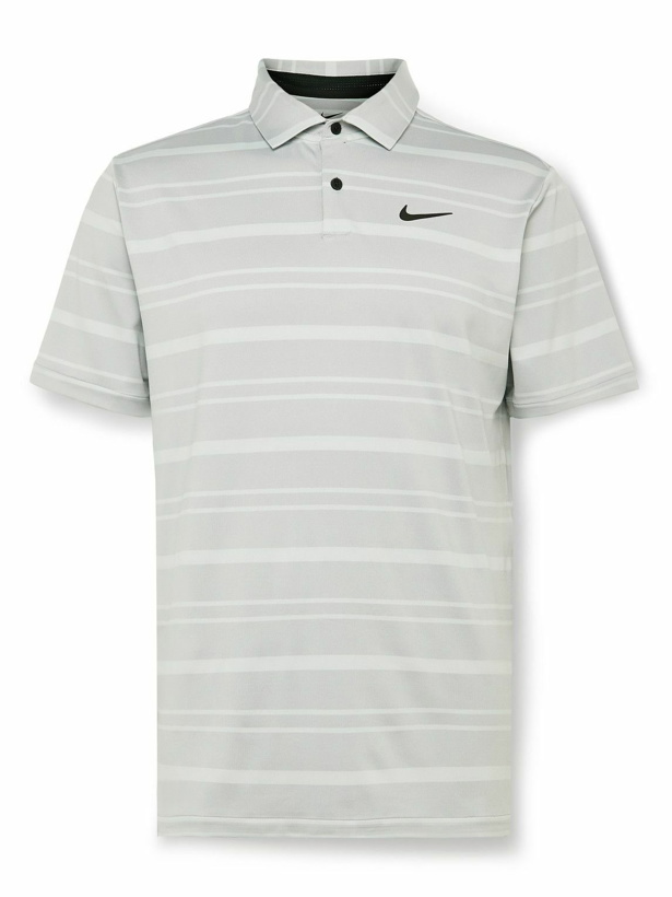 Photo: Nike Golf - Tour Dri-FIT Striped Golf Polo Shirt - Gray