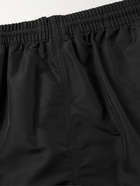 Balenciaga - Paris Straight-Leg Short-Length Logo-Embroidered Swim Shorts - Black