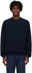 Sunspel Navy Chunky Sweater