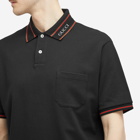 Gucci Men's Logo Collar Polo in Black