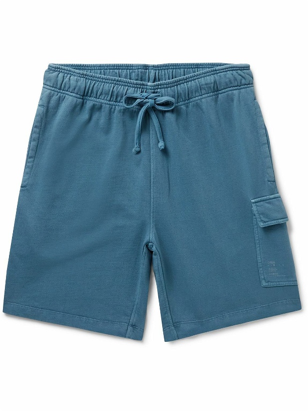 Photo: Onia - Straight-Leg Garment-Dyed Cotton-Jersey Drawstring Shorts - Blue