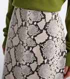 Róhe Snake-effect leather midi skirt