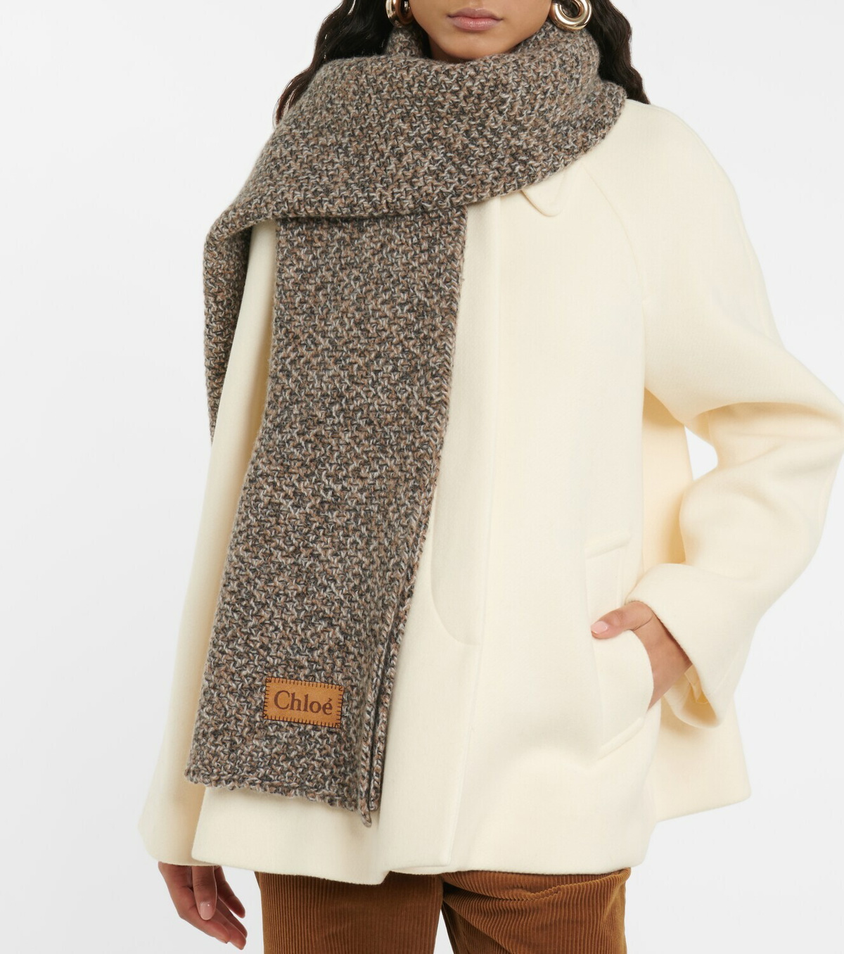 Tim & Simonsen Chloe Scarf w. Magnetic Pearl - Small dot White main image 0