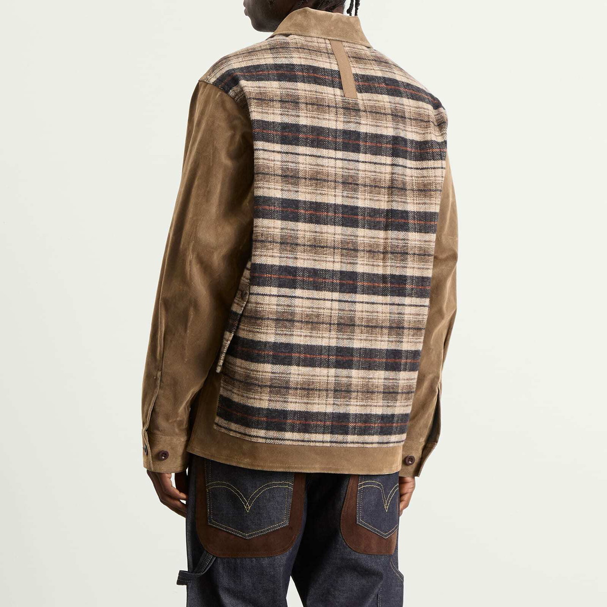 Junya Watanabe MAN Men's Flocked Denim Jacket in Beige Junya Watanabe