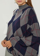 A.W.A.K.E Mode Argyle Wool Jumper Navy