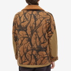 Norbit by Hiroshi Nozawa Men's Horn Tree Wool Boa Fleece Jacket in Brown