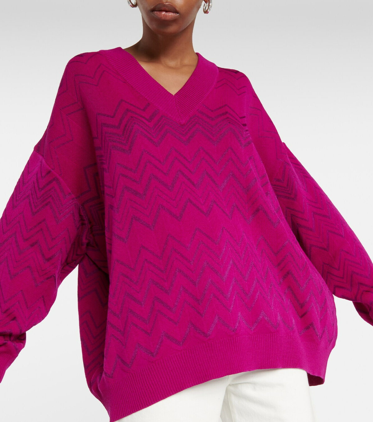 Missoni Zig-zag oversized wool-blend sweater