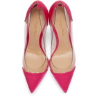 Gianvito Rossi Pink Satin Plexi Heels