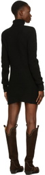 Wandering Black Padded Shoulder Turtleneck Dress