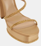 Rene Caovilla Embellished satin platform sandals