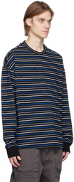 Juun.J Blue Striped Long Sleeve T-Shirt