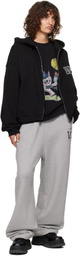 We11done Gray Pearl Logo Jersey Lounge Pants