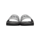 Givenchy Silver Logo Flat Sandals