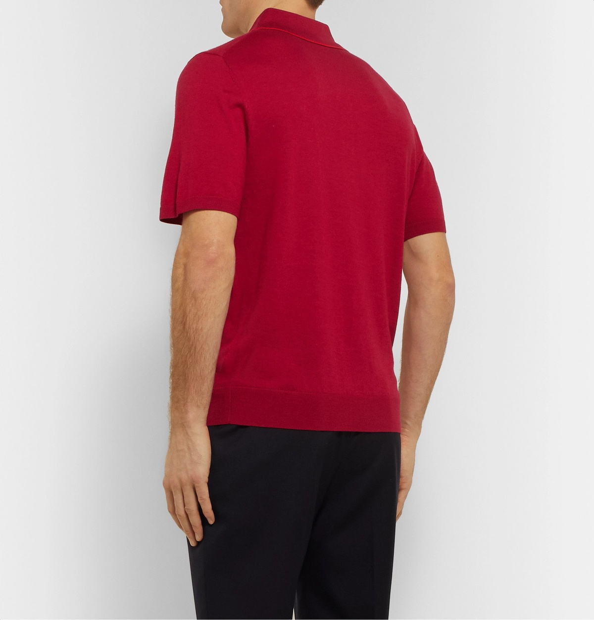 PS Paul Smith - Contrast-Tipped Merino Wool Polo Shirt - Red PS by