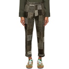 BEAMS PLUS Grey Corduory Patchwork Trousers