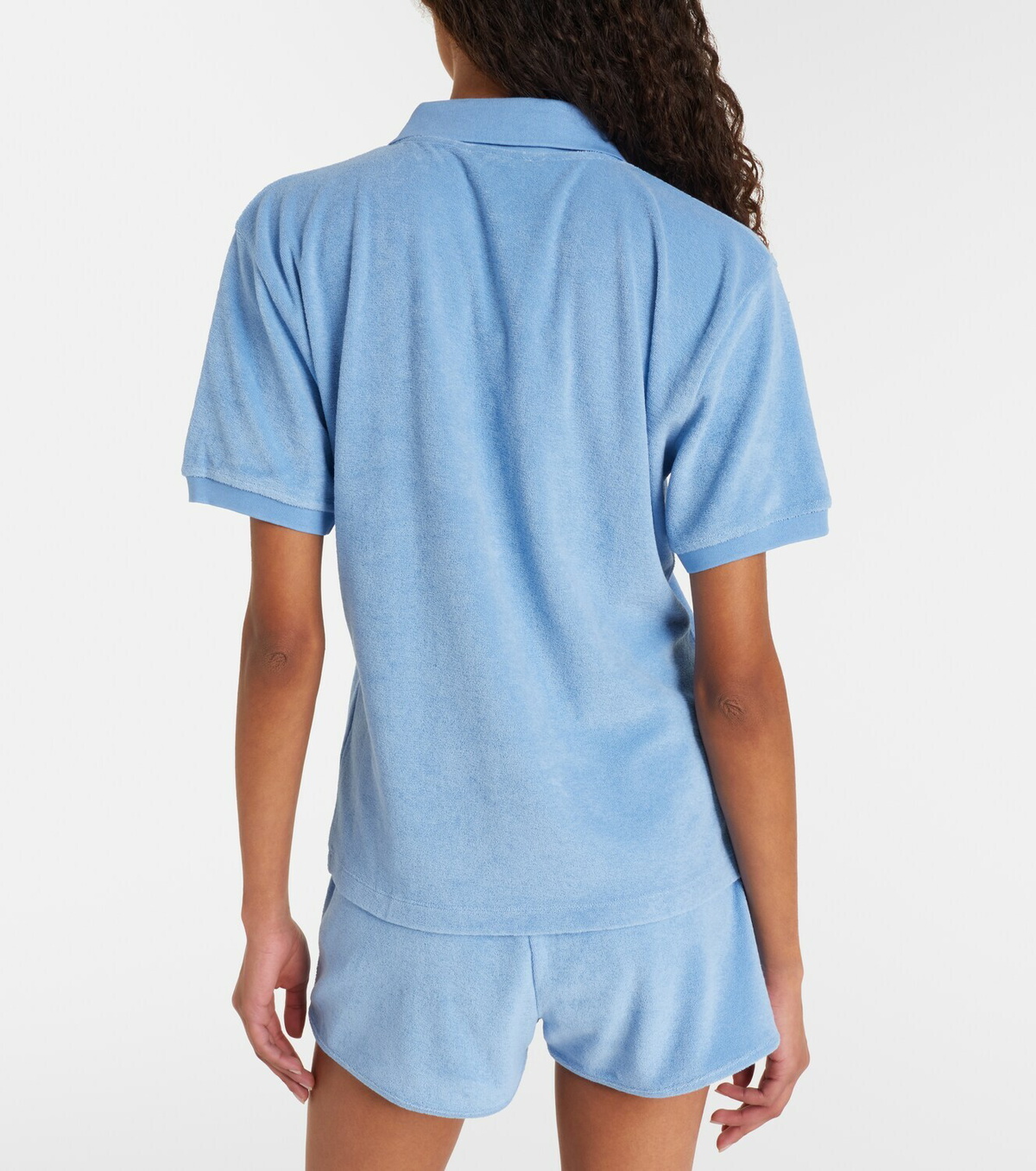 Hunza G Logo cotton terry polo shirt