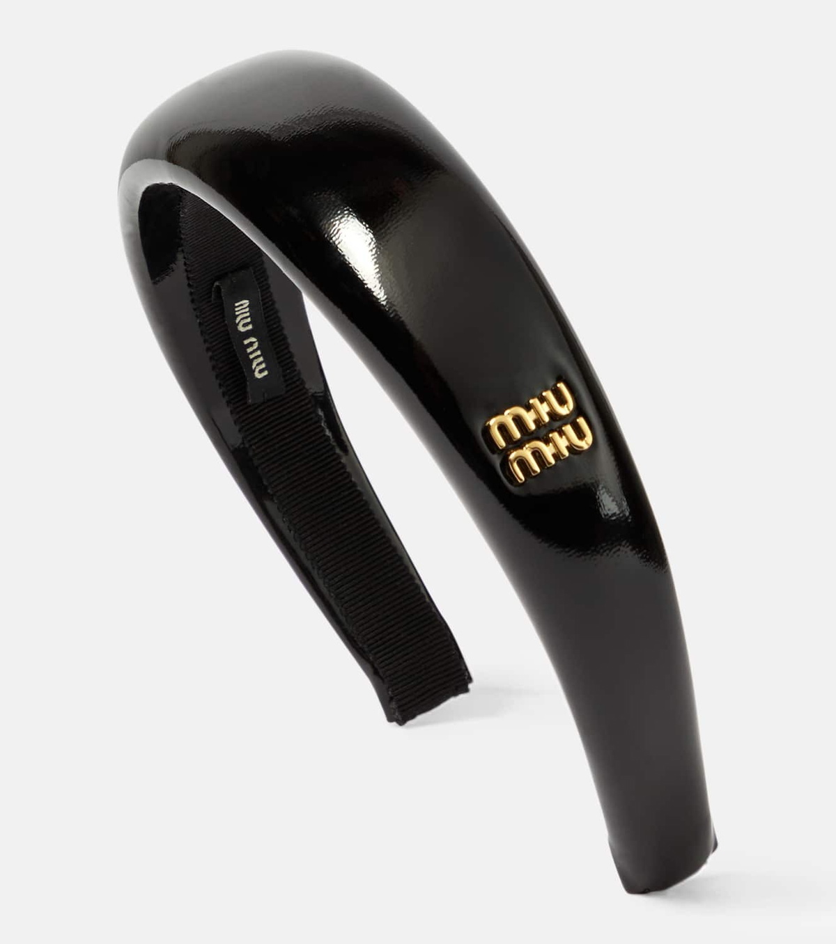 ヘアアクセサリー MiuMiu Miu Miu patent leather headband 5IH025069F0591 Miu Miu Embellished patent leather headband Miu Miu