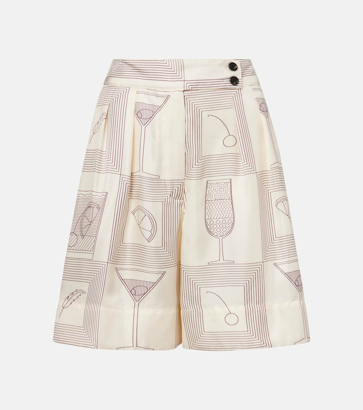 Loro Piana Dorin printed silk twill Bermuda shorts