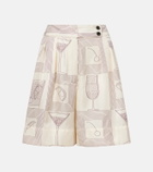 Loro Piana Dorin printed silk twill Bermuda shorts