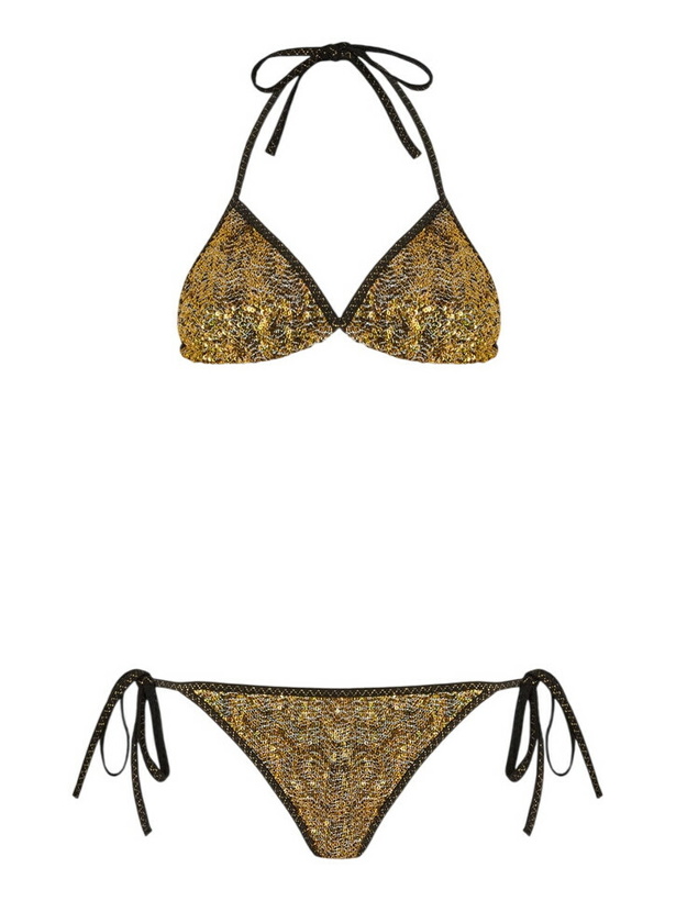 Photo: Missoni - Lamé viscose bikini with contrasting trims, Women, Gold