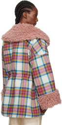 Caro Editions White & Pink Harris Tweed Connie Coat