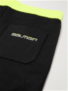 Balmain - Skinny-Fit Panelled Cotton-Jersey Sweatpants - Black
