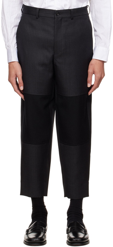 Photo: Comme des Garçons Homme Deux Gray & Black Paneled Trousers