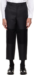 Comme des Garçons Homme Deux Gray & Black Paneled Trousers