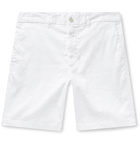 120% - Slim-Fit Garment-Dyed Stretch Linen and Cotton-Blend Twill Shorts - White