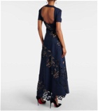 Oscar de la Renta Wool-blend lace midi dress