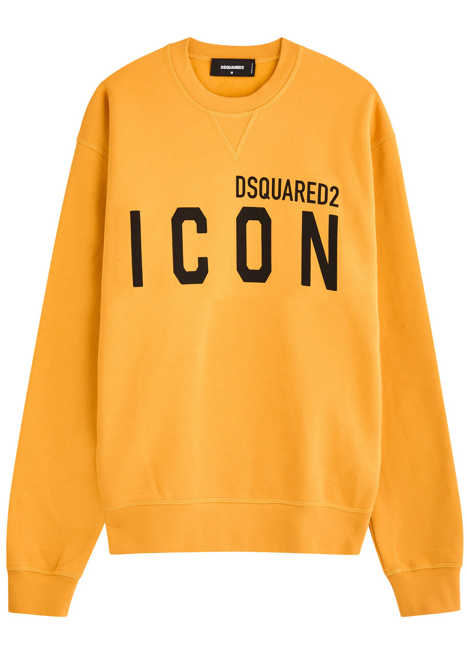 DSQUARED2 Logo-print Cotton Sweatshirt Yellow