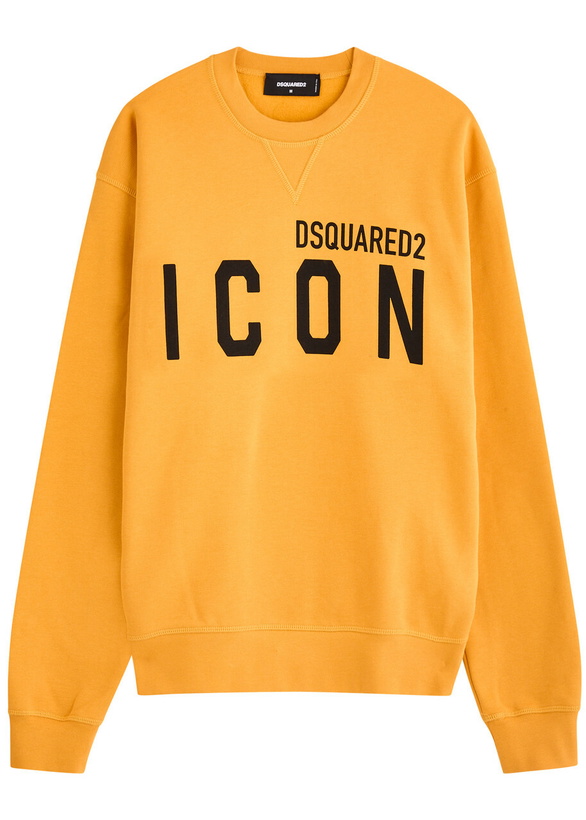 Photo: DSQUARED2 Logo-print Cotton Sweatshirt Yellow