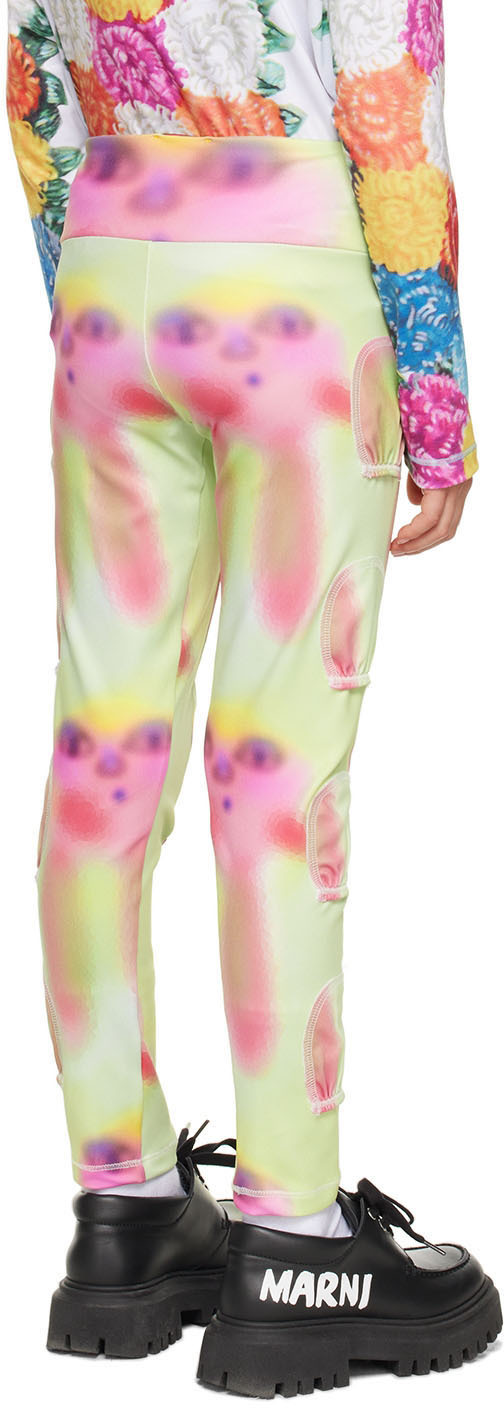Chopova Lowena SSENSE Exclusive Kids Green Spray Paint Alien Tennis Ball Leggings